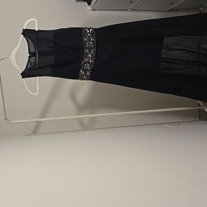 Bebe - dress short in the front and long sheer back. Rhinestones around waist